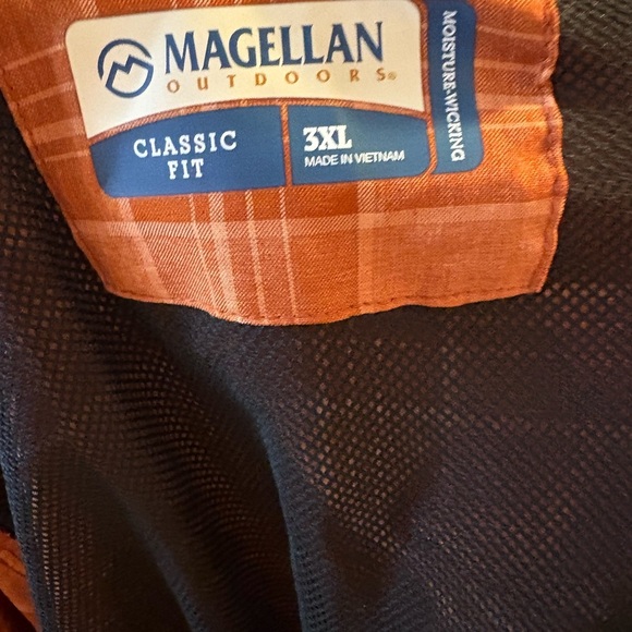Magellan Outdoors Rust Plaid Button Up Sports Shirt 3XL - Picture 3 of 7